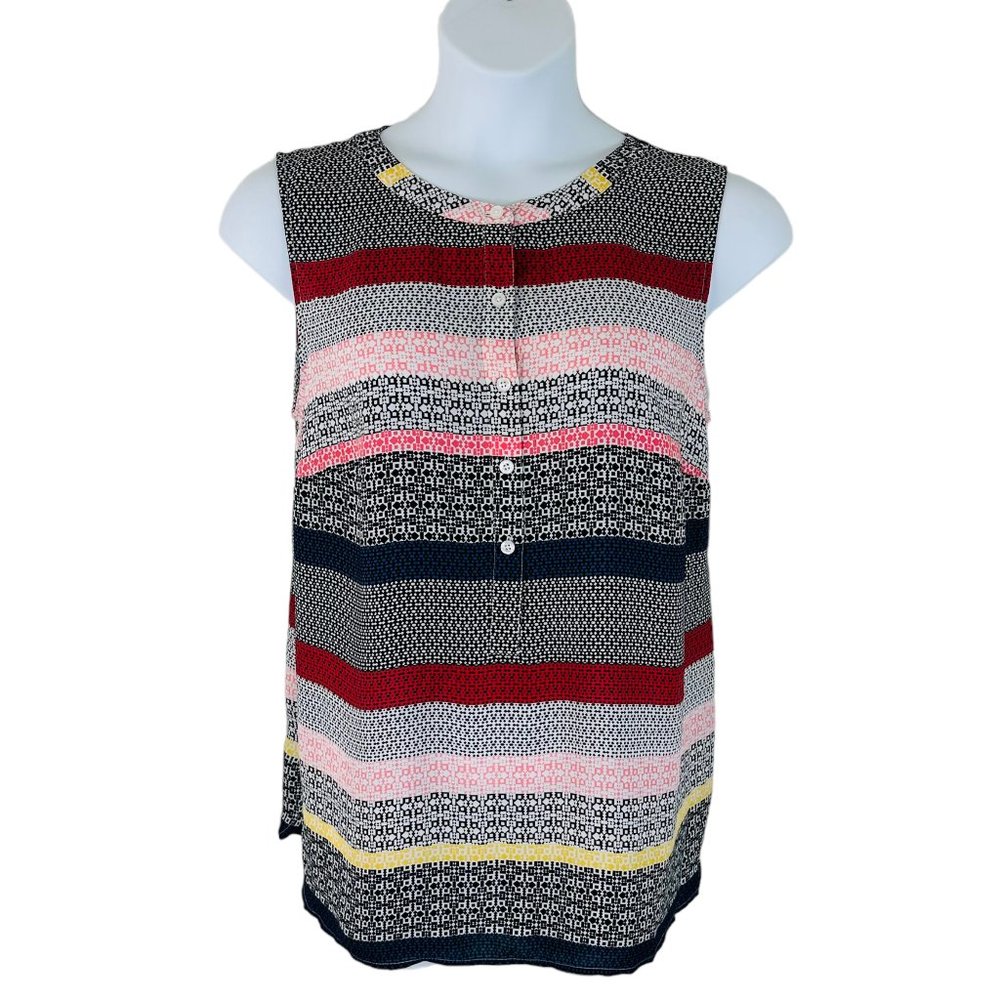 Talbots Multicolor Striped Sleeveless Blouse